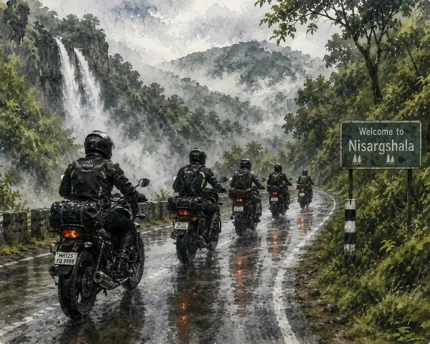 Motorbike ride through Sahyadri