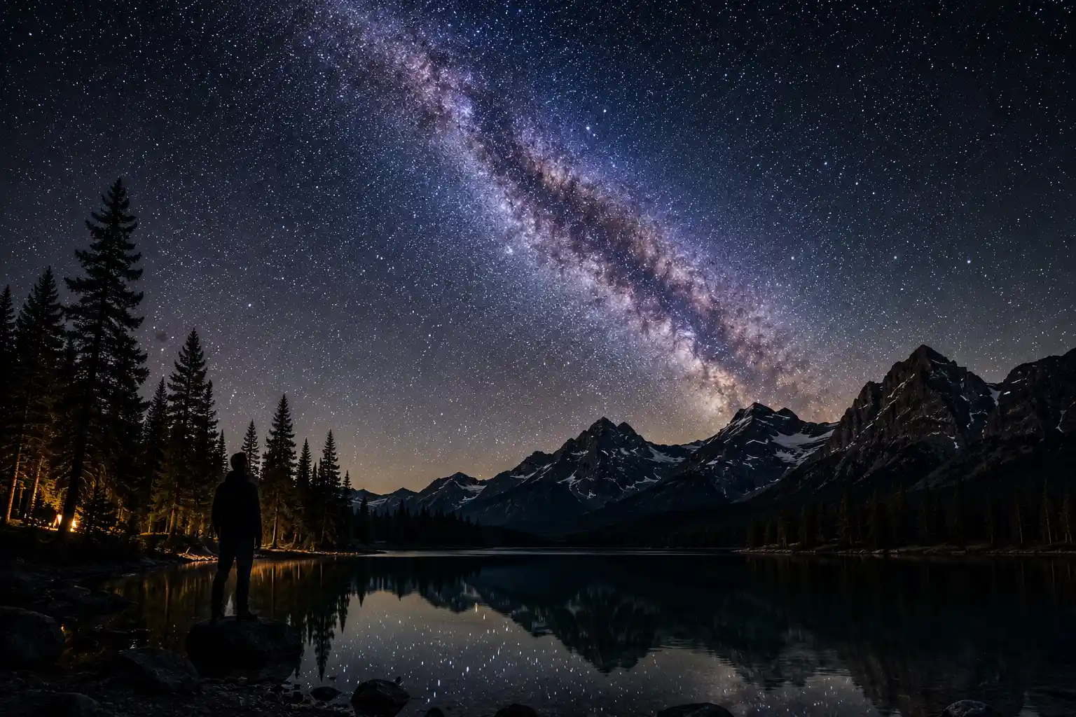 The Milky Way visible in a dark sky
