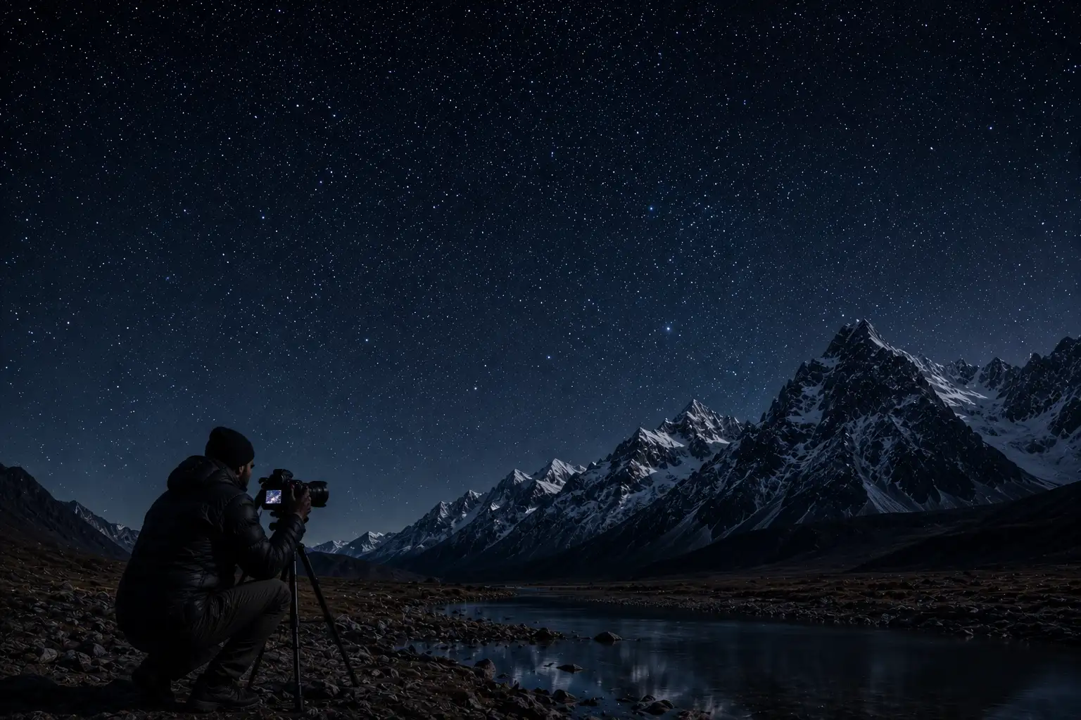 Astrophotography under a dark night sky
