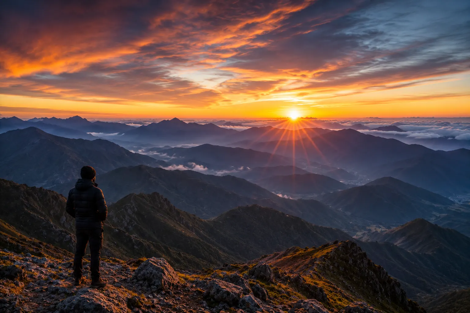 Sunrise after a night of stargazing