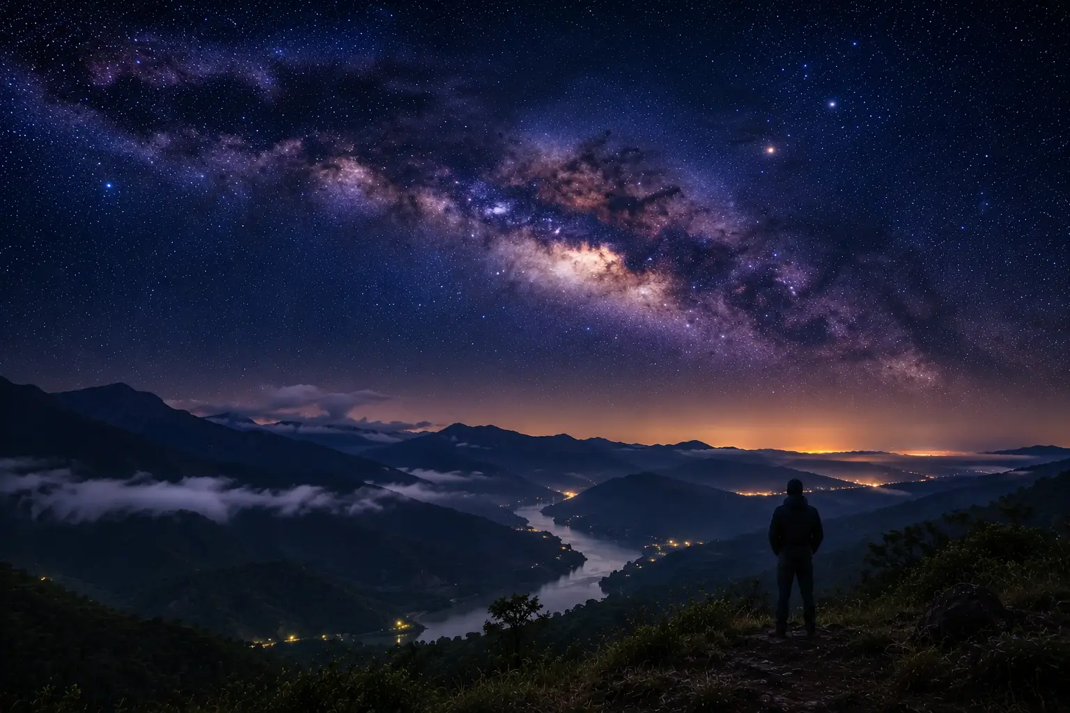 North-East Indian dark sky landscape